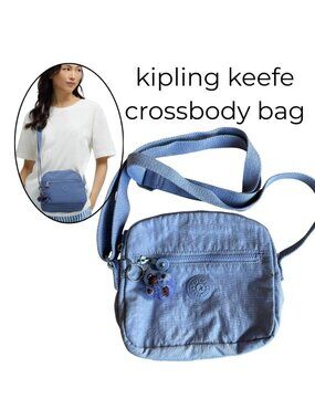 Kipling Keefe Crossbody Bag With Monkey Keychain, Classic Indigo